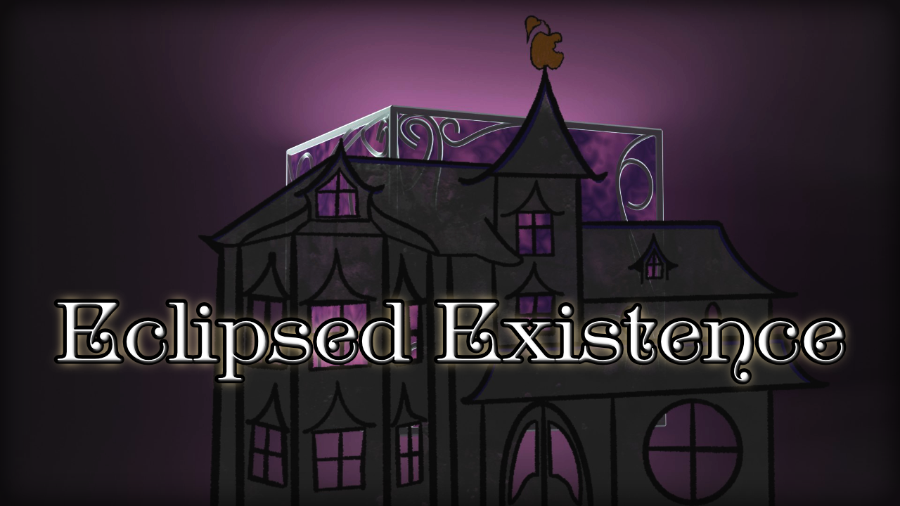 Cover for the fourth session of Anthe, "Eclipsed Existence". The mansion from the apple orchard, with the golden apple wind vane on top, is transparent. Behind it is the purple glowing box, a mysterious entity that haunts the piece and session. Drawn by Blake.