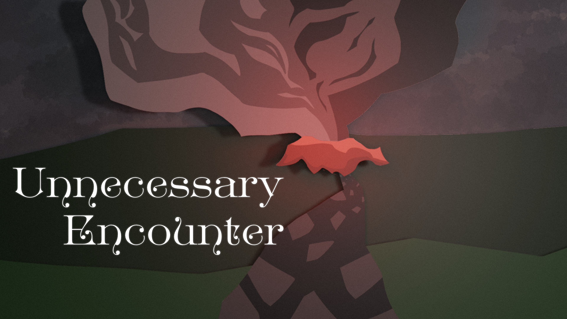 Cover for the seventh session of Anthe, "Unnecessary Encounter". A road leads into the distance where a mob with fire has started an ominous smoke cloud. Made by Blake.